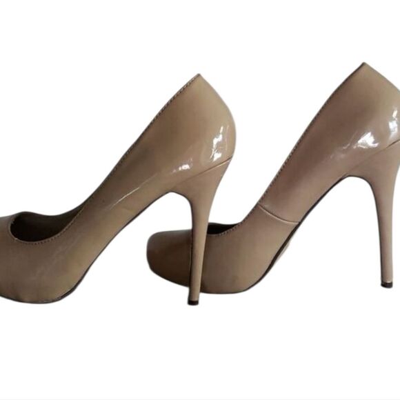 Tan Patent Leather Platform Heels  - Picture 5 of 6